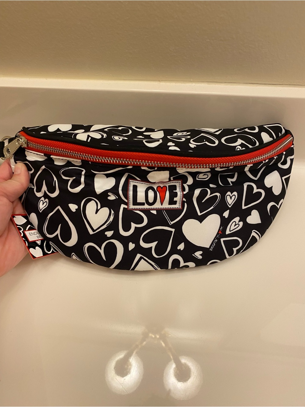 Brighton Endless Love Belt Bag Hearts Nylon Handbag Limited Edition Brand NWT